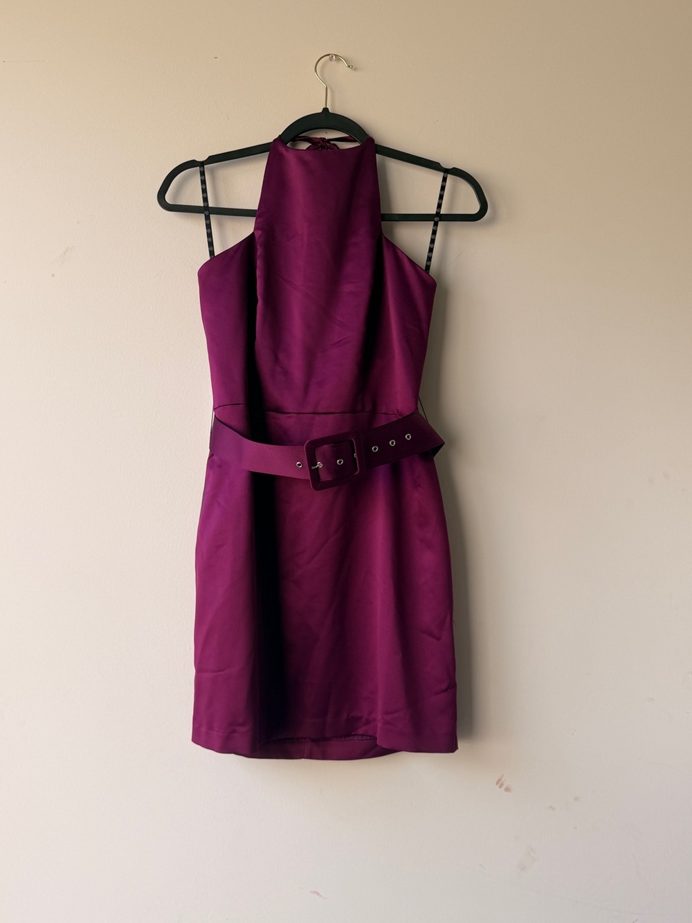 NWT Missguided Sleeveless Halter Mini Dress in Plum